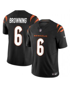 Men's Cincinnati Bengals #6 Jake Browning Black 2023 F.U.S.E. Vapor Untouchable Limited Stitched Jersey