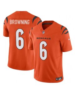 Men's Cincinnati Bengals #6 Jake Browning Orange 2023 F.U.S.E. Vapor Untouchable Limited Stitched Jersey