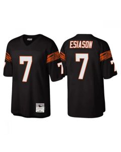 Men's Cincinnati Bengals #7 Boomer Esiason Black Throwback Legacy Stitched Jersey