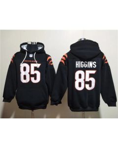 Men's Cincinnati Bengals #85 Tee Higgins Black Pullover Hoodie