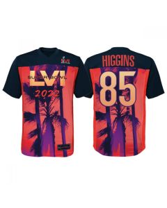 Men's Cincinnati Bengals #85 Tee Higgins Super Bowl LVI Red/Black Stitched Jersey