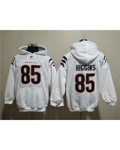 Men's Cincinnati Bengals #85 Tee Higgins White Pullover Hoodie