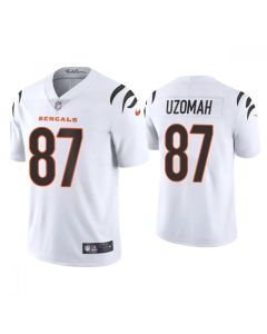 Men's Cincinnati Bengals #87 C.J. Uzomah 2021 New White Vapor Untouchable Limited Stitched Jersey