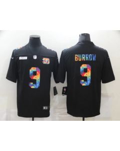 Men's Cincinnati Bengals #9 Joe Burrow 2020 Black Crucial Catch Limited Stitched Jersey