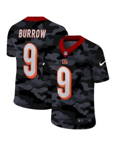 Men's Cincinnati Bengals #9 Joe Burrow 2020 Camo Limited Stitched Jersey