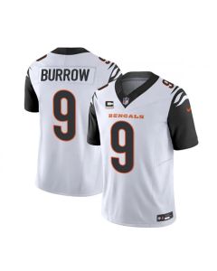 Men's Cincinnati Bengals #9 Joe Burrow 2023 F.U.S.E. White With 4-Star C Patch Vapor Untouchable Limited Stitched Jersey