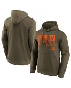 Men's Cincinnati Bengals #9 Joe Burrow Fashion Name & Number Hoodie