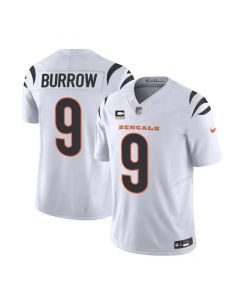Men's Cincinnati Bengals #9 Joe Burrow White 2023 F.U.S.E. With 4-Star C Patch Vapor Untouchable Limited Stitched Jersey