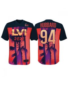 Men's Cincinnati Bengals #94 Sam Hubbard Super Bowl LVI Red/Black Stitched Jersey