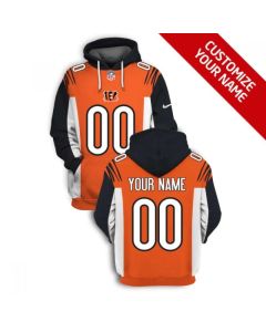 Men's Cincinnati Bengals Active Player Custom 2021 Orange Pullover Hoodie (2021)