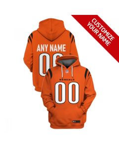 Men's Cincinnati Bengals Active Player Custom 2021 Orange Pullover Hoodie (Style 2)