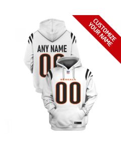 Men's Cincinnati Bengals Active Player Custom 2021 White Pullover Hoodie (2021)