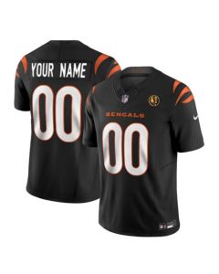 Men's Cincinnati Bengals Active Player Custom Black 2023 F.U.S.E. With John Madden Patch Vapor Limited Stitched Football Jersey
