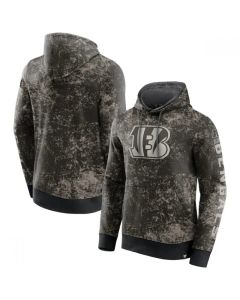 Men's Cincinnati Bengals Black/Gray Blackout Tonal Pullover Hoodie