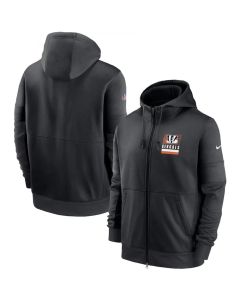 Men's Cincinnati Bengals Black Sideline Impact Lockup Performance Full-Zip Hoodie
