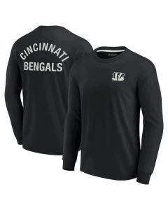 Men's Cincinnati Bengals Black Signature Unisex Super Soft Long Sleeve T-Shirt