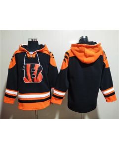 Men's Cincinnati Bengals Blank Orange/Black Ageless Must-Have Lace-Up Pullover Hoodie