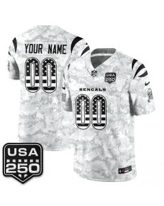 Men's Cincinnati Bengals Camo 2026 Salute to Service Vapor F.U.S.E. Limited Custom Jersey (Style 4)