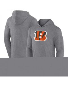 Men's Cincinnati Bengals Heather Gray Primary Logo Long Sleeve Hoodie T-Shirt