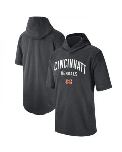 Men's Cincinnati Bengals Heathered Charcoal Sideline Training Hoodie Performance T-Shirt