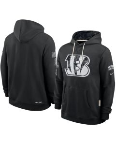Men's Cincinnati Bengals Nike Black 2026 Salute to Service Sideline Dri-FIT Pullover Hoodie