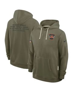 Men's Cincinnati Bengals Olive 2025 Salute to Service Pullover Hoodie (Olive)