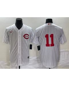Men's Cincinnati Reds #11 Barry Larkin White Field of Dreams Stitched Baseball Jersey