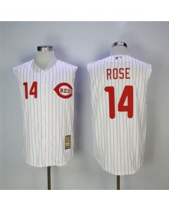 Men's Cincinnati Reds #14 Pete Rose White Cooperstown Collection Player Stitched MLB Jersey