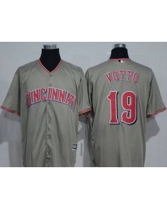 Men's Cincinnati Reds #19 Joey Votto Grey New Cool Base Stitched MLB Jersey