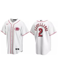 Men's Cincinnati Reds #2 Nick Castellanos Cool Base white Stitched Jersey