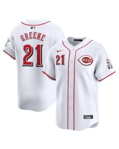 Men's Cincinnati Reds #21 Hunter Greene White Home Limited Player Jersey