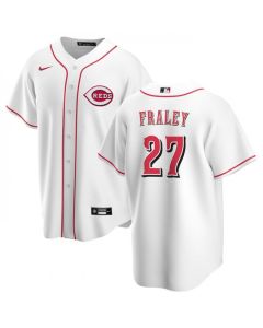 Men's Cincinnati Reds #27 Jake Fraley White Cool Base Stitched Baseball Jersey