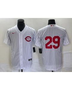 Men's Cincinnati Reds #29 TJ Friedl White Field of Dreams Stitched Baseball Jersey