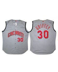Men's Cincinnati Reds #30 Ken Griffey Jr. Gray Stitched Baseball Jersey