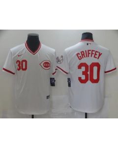 Men's Cincinnati Reds #30 Ken Griffey white Cool white Stitched Jersey