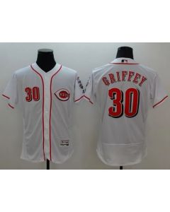 Men's Cincinnati Reds #30 Ken Griffey White Flexbase Authentic Collection Stitched MLB Jersey