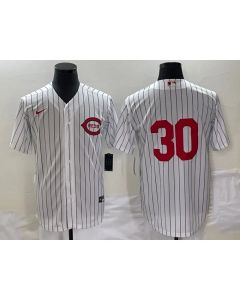 Men's Cincinnati Reds #30 Will Benson White Field of Dreams Stitched Baseball Jersey