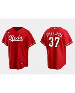 Men's Cincinnati Reds #37 Tyler Stephenson Red Cool Base Stitched Baseball Jersey