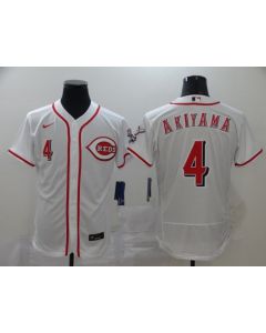 Men's Cincinnati Reds #4 Shogo Akiyama White Flex Base Stitched MLB Jersey