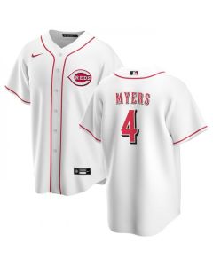 Men's Cincinnati Reds #4 Wil Myers White Cool Base Stitched Baseball Jersey