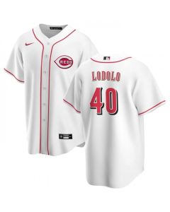 Men's Cincinnati Reds #40 Nick Lodolo White Cool Base Stitched Baseball Jersey