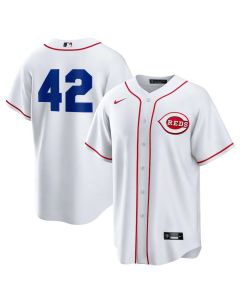Men's Cincinnati Reds #42 Jackie Robinson Nike White Home 2025 Jackie Robinson Day Replica Jersey (White)