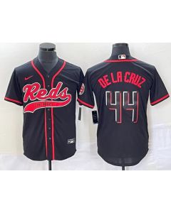 Men's Cincinnati Reds #44 Elly De La Cruz Black Cool Base Stitched Baseball Jersey
