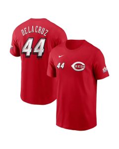Men's Cincinnati Reds #44 Elly De La Cruz Red 2025 MLB Speedway Classic Name & Number T-Shirt