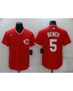 Men's Cincinnati Reds #5 Johnny Bench Red Stitched Baseball Jersey