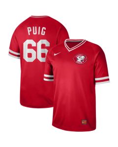 Men's Cincinnati Reds #66 Yasiel Puig Red Cooperstown Collection LegendStitched MLB Jersey