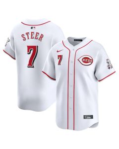 Men's Cincinnati Reds #7 Spencer Steer White Home Limited Player Jersey (Style 2)