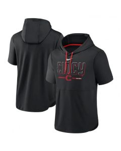 Men's Cincinnati Reds Black 2023 City Connect Short Sleeve Pullover Hoodie