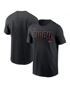 Men's Cincinnati Reds Black 2023 City Connect Wordmark T-Shirt