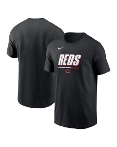 Men's Cincinnati Reds Black 2025 MLB Speedway Classic Wordmark T-Shirt (Black)